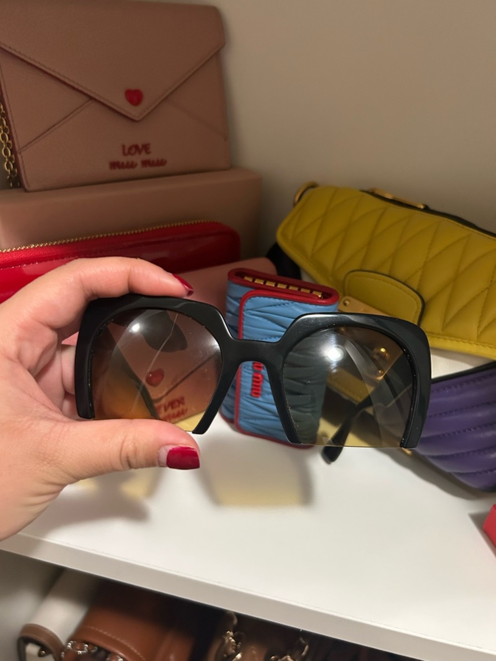 Authentic Miumiu Oversized Black Square Sunglasses - Stylish Women Accessories